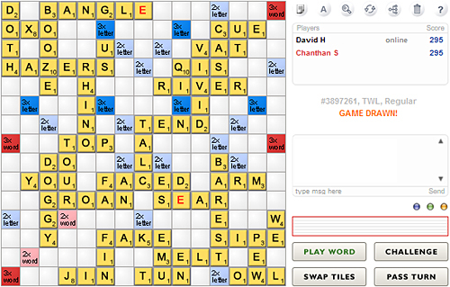 Scrabble - Chanthan 295, Me 295 :)